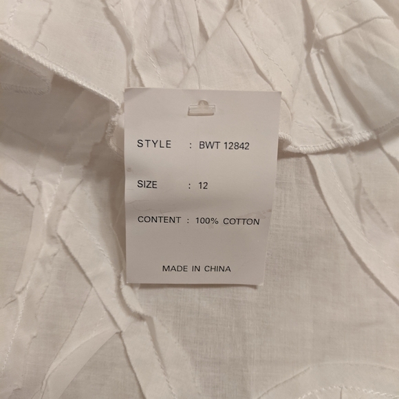 NWT Boston Proper White Ruffled Blouse Sz.12 - Picture 6 of 9